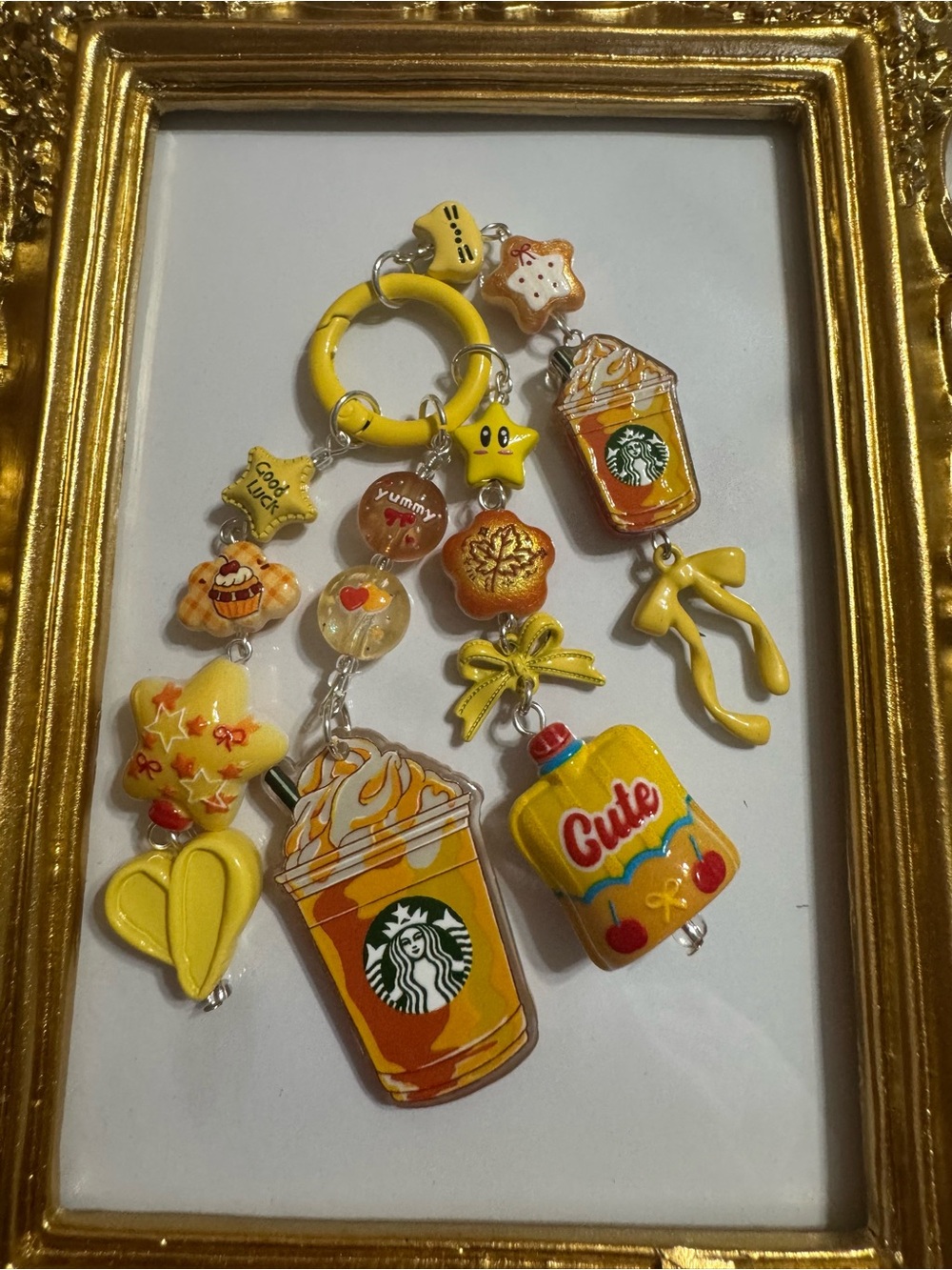 Starbucks Yellow Bag Charm – Cute Drink & Star Charms